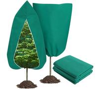 Voile Hivernage Plante Exterieur, 2 PièCes 80cm×120cm Set De Protection Hivernale pour Plantes, avec Fermeture éClair et Cordon de Serrage, Protection Hivernale pour Plantes en Bacs