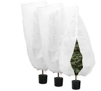 Voile Hivernage Plante Extérieur-Housse de Protection Pour Plante-3 Pcs 100x120cm-Avec Cordon de Serrage et Fermeture Eclair