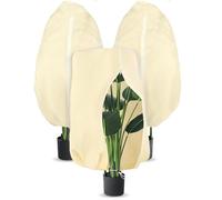 Voile Hivernage Plante Extérieur-Housse de Protection Pour Plante-3 Pcs 80x100cm-Avec Cordon de Serrage et Fermeture Eclair