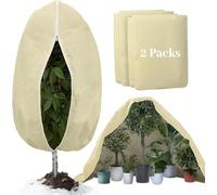 Voile Hivernage Plante, Lot de 2 Housse Hivernage Plante avec Cordon de Serrage et Zipper, 240 x 200 cm Housse de Protection pour Plantes Voile d’Hivernage Housse d'hivernage Plante Réutilisable