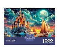 Voile Lune 1000 Pieces Sustainable Board Château Lumineux Mindfulness Puzzle for Adults Reusable Puzzle Relaxation Activity Stress-Relieving 38x26cm/1000pcs