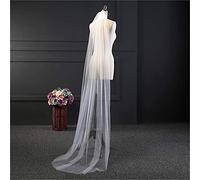 Voile Mariée Mariage Simple Pour Femmes Accessoires Robe Mariée Cathédrale En Tulle Transparent Élégant Voile Studio Photo À Bord Coupé À 1 Niveau Avec Peigne Pour La Fête Et Le Bal,Off white,2M