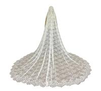 Voile MariéE Voiles de mariage for mariées, longs appliques, dentelle douce, cathédrale Marier(WHITE)
