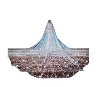 Voile MariéE Voiles de mariée cathédrale longs en dentelle douce Marier(White2,500cm)