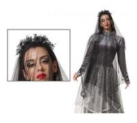 Voile Noir de Mariée Halloween Noir G