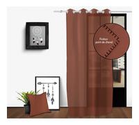 Soleil d'ocre, Spirit Voilage à Oeillets, Coton Lin, Brique, 140x250 cm