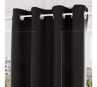 Soleil d'ocre, Velvet Voilage à Oeillets, Anthracite, 140x250 cm