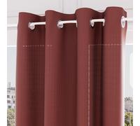 Soleil d'ocre, Velvet Voilage à Oeillets, Terracota, 140x250 cm