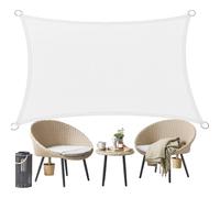 Voile Ombrage 105 x 120 cm 95% UV Protection, Résistant, Protection Solaire, Rectangulaire Toile Ombrage Extérieure avec Corde pour Jardin Patio Extérieur Terrasse Pergola, Blanc