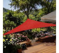 Voile Ombrage 115 x 115 x 115 cm Polyéthylène Haute Densité Protection UV 90%, Cordon de Montage Inclus Voiles Protection Solaire Plage Bâche D' Ombrages pour Piscine Balcon, Rouge Rouille