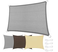 Voile Ombrage 120 x 220 cm 95% UV Protection, Résistant, Protection Solaire, Rectangulaire Filet de Jardin Patio avec Corde pour Jardin Patio Extérieur Terrasse Pergola, Gris Clair