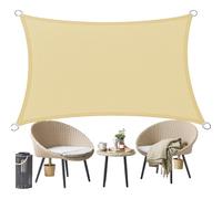 Voile Ombrage 120 x 260 cm 95% UV Protection, Résistant, Protection Solaire, Rectangulaire Toile Ombrage Extérieure avec Corde pour Jardin Patio Extérieur Terrasse Pergola, Couleur Crème