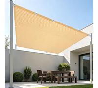 Voile Ombrage 2.2 x 2.4 m Respirant Renforce Épaissir Voile Ombrage avec Œillets pour Serre, Terrasse, Plantes, Poulailler, Coupe, Couleur Crème