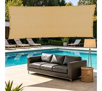Voile Ombrage 2.4 x 7 m Vent et Perméable à l'eau Toile d'ombrage Jardin Exterieur avec Œillets Plusieurs Tailles pour Jardin, Terrasse, Balcon, Camping, Pergola, Jaune Sable