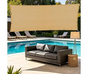 Voile Ombrage 2.4 x 7 m Vent et Perméable à l'eau Toile d'ombrage Jardin Exterieur avec Œillets Plusieurs Tailles pour Jardin, Terrasse, Balcon, Camping, Pergola, Jaune Sable