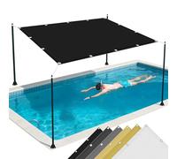 Voile Ombrage 200 x 490 cm Imperméable, Anti 98% UV, Protection Solaire, Polyester Anti-Déchirure, Couverture de Tissu D'Ombre, avec Œillets et Cordes pour Jardin Balcon, Noir