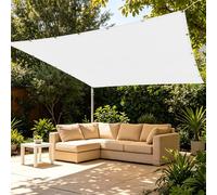 Voile Ombrage 3.1 x 4 m Vent et Perméable à l'eau Filet D’Ombrage Rectangulaire Plusieurs Tailles pour Serre, Terrasse, Plantes, Poulailler, Coupe, Blanc