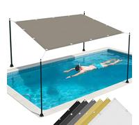 Voile Ombrage 320 x 490 cm Imperméable, Anti 98% UV, Protection Solaire, Polyester Anti-Déchirure, Couverture de Tissu D'Ombre, avec Œillets et Cordes pour Patio Extérieur, Kaki