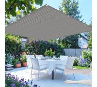 Voile Ombrage 400 x 500 cm HDPE Respirant, Anti 95% UV, Contre Le Vent, Respirant, Perméable à L’Eau, Couverture de Tissu D'Ombre avec Cordes pour Balcon, Extérieur, Gris