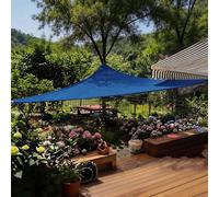 Voile Ombrage 885 x 885 x 885 cm Polyéthylène Haute Densité Protection UV 90%, Cordon de Montage Inclus Voiles Protection Solaire Plage Bâche D' Ombrages pour Piscine Balcon, Bleu Foncé