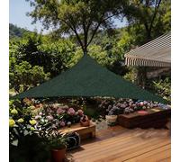 Voile Ombrage 885 x 885 x 885 cm Polyéthylène Haute Densité Protection UV 90%, Cordon de Montage Inclus Voiles Protection Solaire Plage Bâche D' Ombrages pour Piscine Balcon, Vert Foncé