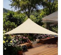 Voile Ombrage 885 x 885 x 885 cm Polyéthylène Haute Densité Protection UV 90%, Cordon de Montage Inclus Voiles Protection Solaire Plage Bâche D' Ombrages pour Piscine Balcon, Blanc cassé
