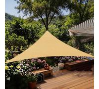 Voile Ombrage 885 x 885 x 885 cm Polyéthylène Haute Densité Protection UV 90%, Cordon de Montage Inclus Voiles Protection Solaire Plage Bâche D' Ombrages pour Piscine Balcon, Jaune