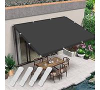 Voile Ombrage Auvent D'Auvent 200 x 250 cm Protection Solaire Imperméable UV Filet Dombrage Rectangle avec Corde Libre Facile à Plier pour Jardin Terrasse Camping, Gris Foncé