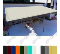 Voile Ombrage d'ombrage 1.5 x 10 m 98% UV Protection,Polyester, Voile Pare-Soleil Carré avec Oeillets avec Cordons pour Patio Jardin Terrasse, Ivoire