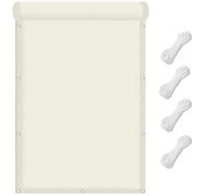 Voile Ombrage d'ombrage 90 x 150 cm Tissu Polyester UV Protection avec Oeillets Toiles D'Ombrages pour Patio Paravent et Bâche, Ivoire