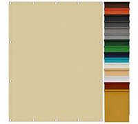 Voile Ombrage Imperméable Rectangulaire 1 x 5 m UV Protection Tissu D'Ombrage Voile Solaire avec 4 Morceaux de Corde pour La Couverture VéGéTale Serre Pergola, Jaune Sable
