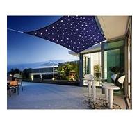 Voile d'ombrage rectangle avec LED bleu 300 x 200 cm