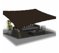 Voile Ombrage Rectangulaire 1.1 x 1.3 m Protection 95% UV Imperméable Rectangulaire avec Oeillets et Cordons Voile Ombrage pour en Plein Air, Jardin, Terrasse, Marron