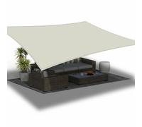 Voile Ombrage Rectangulaire 1.4 x 1.4 m Protection 95% UV Imperméable Rectangulaire avec Oeillets et Cordons Voile Ombrage pour en Plein Air, Jardin, Terrasse, Blanc cassé