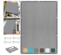 Voile Ombrage Rectangulaire 2.4 x 5 m Respirant Filet Tissé D'Occultation Pergola, Fleurs, Patio, Lawn UV Protection 98% Résistant Aux Déchirures, Gris Clair
