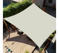 Voile Ombrage Rectangulaire 3.2 x 5.6 m Protection 95% UV Imperméable Rectangulaire HDPE/Polyester Voile Ombrage pour en Plein Air, Jardin, Terrasse, Blanc cassé