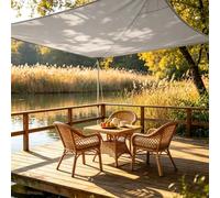 Voile Ombrage Rectangulaire 3X2.5M/250X300cm Gris Clair Toile D'ombrage Rectangulaire Imperméable Polyester PES avec 95% Protection UV, Toile Ombrage Exterieur pour Jardin, Extérieur