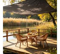 Voile Ombrage Rectangulaire 3X2.5M/250X300cm Gris foncé Toile D'ombrage Rectangulaire Imperméable Polyester PES avec 95% Protection UV, Toile Ombrage Exterieur pour Jardin, Extérieur