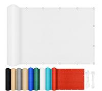 Voile Ombrage Rectangulaire 50 x 100 cm, Résistante Aéré Respirante en HDPE - UV Protection, Toile Ombrage HDPE Respirant pour Balcon Terrasse Exterieur Patio Piscine, Blanc