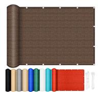 Voile Ombrage Rectangulaire 80 x 360 cm, Résistante Aéré Respirante en HDPE - UV Protection, Toile Ombrage HDPE Respirant pour Balcon Terrasse Exterieur Patio Piscine, Marron