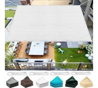 Voile Ombrage Respirant 200 x 400 cm Rayons UV à 95% Rideau de Soleil Filet Dombrage avec Oeillets Perméable Brise Vent pour Terrasse Jardin Balcon Camping, Blanc