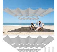 Voile Ombrage Rétractable Vague 0.7 x 3 m Imperméable, Rectangulaire, Protection UV Solaire, Indéchirable, Pergola de Rechange, avec Œillets, Corde pour Jardin Terrasse, Gris Clair