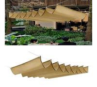 Voile Ombrage Rétractable Vague 1.9 x 3.3 m Protection UV, Résistant Aux Intempéries, Imperméable avec Œillets Auvent de Terrasse Extérieur pour Piscine D'Hôtel de Patio, Jaune Sable