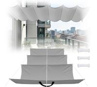 Voile Ombrage Rétractable Vague 1 x 7 m Imperméable, Rectangulaire, Protection UV Solaire, Indéchirable, Pergola de Rechange, avec Œillets, Corde pour Patio Extérieur, Gris Clair