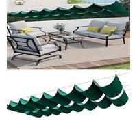Voile Ombrage Rétractable Vague 100 x 110 cm Protection UV, Résistant Aux Intempéries, Imperméable avec Œillets Toile Ombrage UV Protection pour Jardin Véranda Terrasse, Vert Foncé