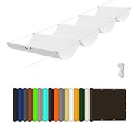 Voile Ombrage Rétractable Vague 100 x 170 cm Anti-Déchirure Coupe-Vent Rectangulaire Étanche avec Oeillets et Cordons pour Jardin Terrasse Extérieur Pergola Balcon Patio, Blanc