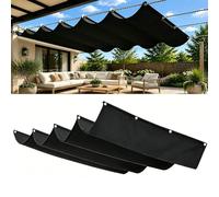 Voile Ombrage Rétractable Vague 12.5 x 13.5 m Rectangulaire Imperméable Anti-UV et Indéchirable Contre Le Vent Toile Ombrage Imperméable pour Patio Jardin Terrasse, Noir