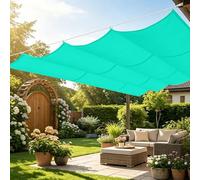 Voile Ombrage Rétractable Vague 120 x 950 cm PES, 180G M² Polyester, Toile Parasol Protection Solaire et Rayons UV Voiles d'ombrage Imperméable pour Patio Extérieur Jardin, Bleu Ciel