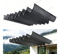 Voile Ombrage Rétractable Vague 125 x 230 cm Store Ondulé sur Mesure Imperméable, de Protection UV, Protection Solaire Voiles d'ombrage Rétractable pour Jardins Balcons, Gris Foncé