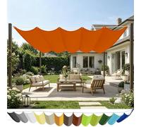 Voile Ombrage Rétractable Vague 150 x 250 cm Imperméable Respirante Toile Tendue 180G M² avec Œillets D et Cordes Voile d'ombrage Imperméable pour Patio Extérieur Jardin, Orange